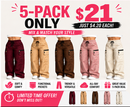 ⚡FINAL SALE 🔥Women’s lightweight loose cargo pants with multiple pockets