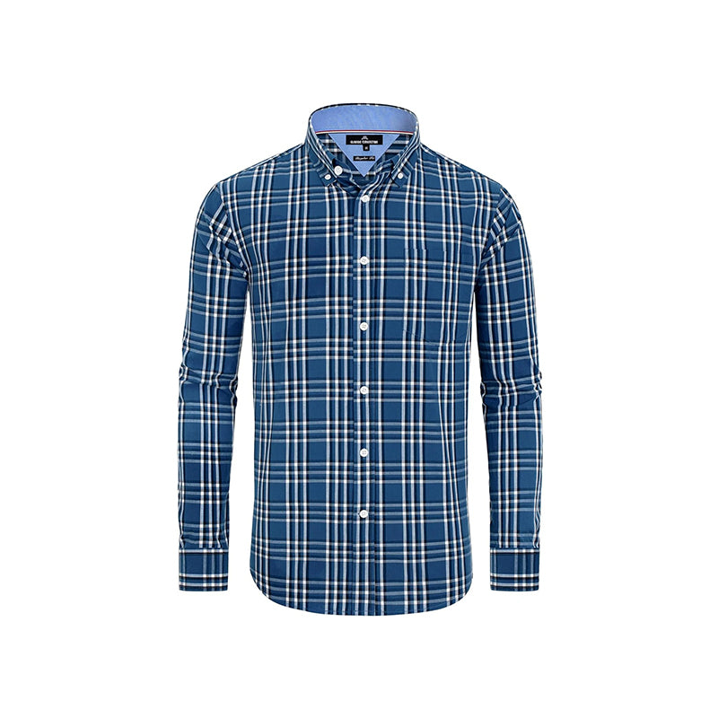 Clearance sale! Men's Plaid Button Down Shirts Cotton Long Sleeve Dress Shirts Regular Fit Gingham Shirts