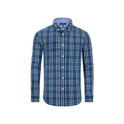 Clearance sale! Men's Plaid Button Down Shirts Cotton Long Sleeve Dress Shirts Regular Fit Gingham Shirts
