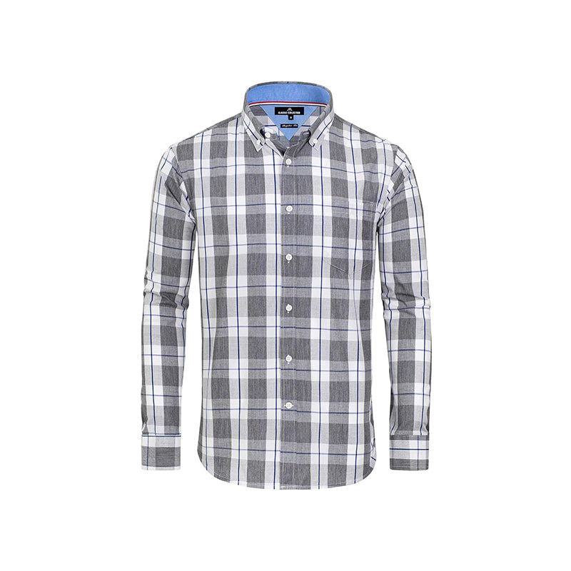 Clearance sale! Men's Plaid Button Down Shirts Cotton Long Sleeve Dress Shirts Regular Fit Gingham Shirts