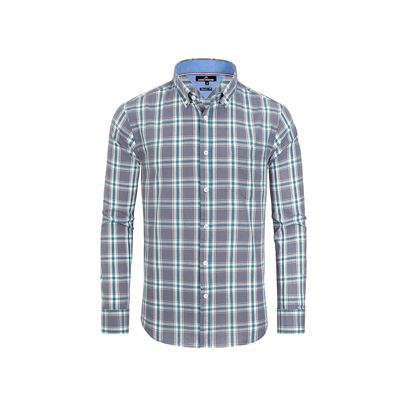 Clearance sale! Men's Plaid Button Down Shirts Cotton Long Sleeve Dress Shirts Regular Fit Gingham Shirts