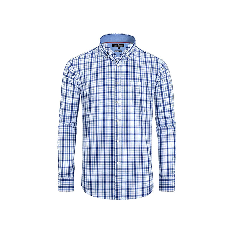 Clearance sale! Men's Plaid Button Down Shirts Cotton Long Sleeve Dress Shirts Regular Fit Gingham Shirts