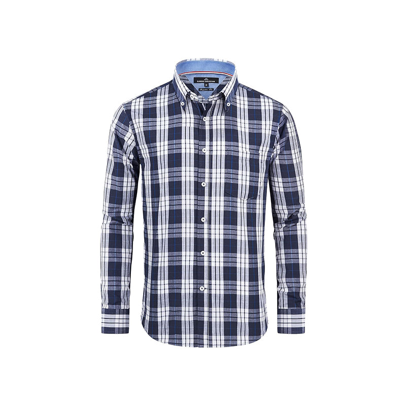 Clearance sale! Men's Plaid Button Down Shirts Cotton Long Sleeve Dress Shirts Regular Fit Gingham Shirts