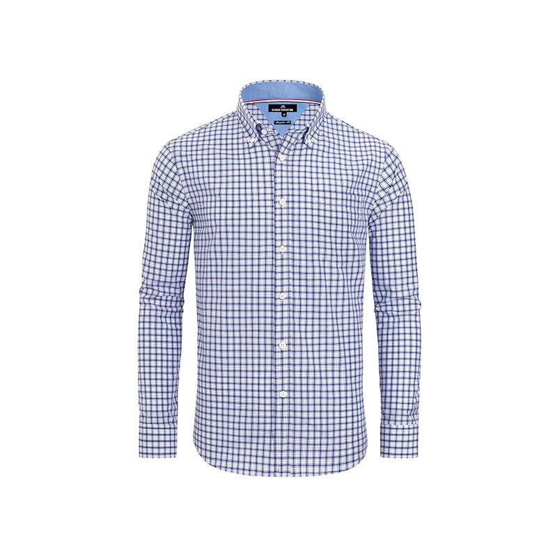 Clearance sale! Men's Plaid Button Down Shirts Cotton Long Sleeve Dress Shirts Regular Fit Gingham Shirts