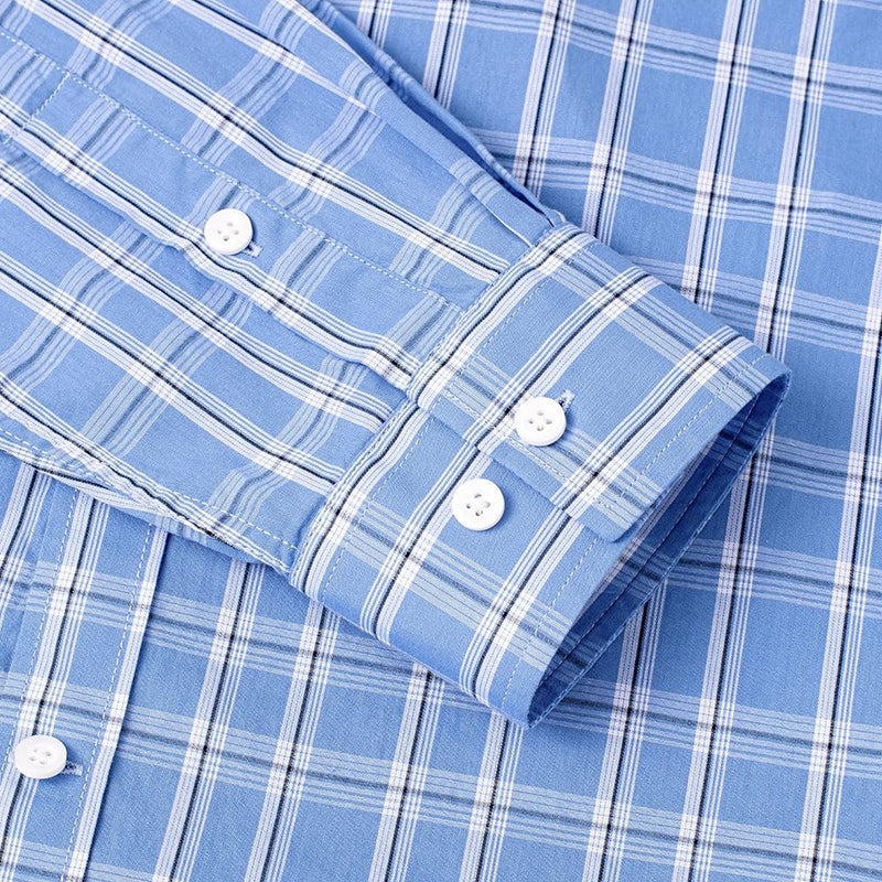 Clearance sale! Men's Plaid Button Down Shirts Cotton Long Sleeve Dress Shirts Regular Fit Gingham Shirts