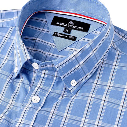 Clearance sale! Men's Plaid Button Down Shirts Cotton Long Sleeve Dress Shirts Regular Fit Gingham Shirts