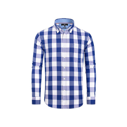 Clearance sale! Men's Plaid Button Down Shirts Cotton Long Sleeve Dress Shirts Regular Fit Gingham Shirts