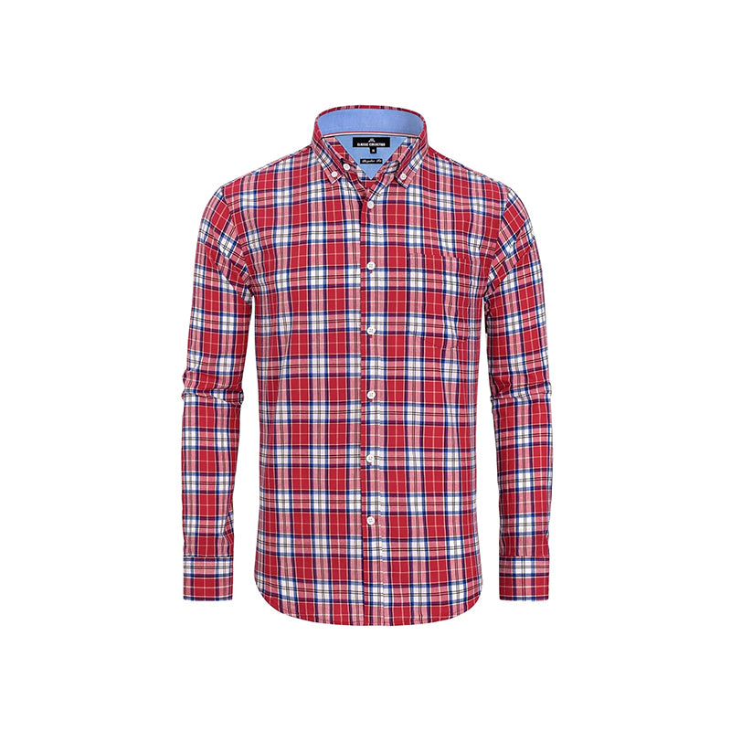 Clearance sale! Men's Plaid Button Down Shirts Cotton Long Sleeve Dress Shirts Regular Fit Gingham Shirts