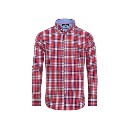 Clearance sale! Men's Plaid Button Down Shirts Cotton Long Sleeve Dress Shirts Regular Fit Gingham Shirts
